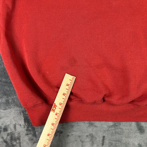 Lee Heavyweight Sweatshirt Men’s XL Red‎ Michigan Raccoon Embroidered Pullover - Picture 5 of 10